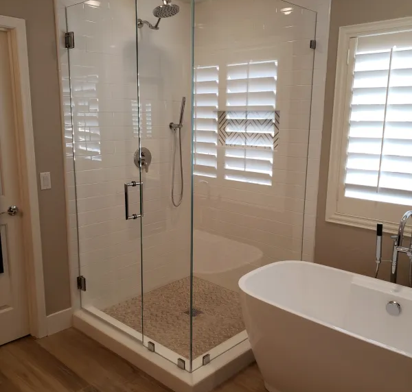 shower glass inline and return doors ideas